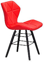 Стілець із м'якою спинкою Greg Q BK червоний 1007 екошкіра на дерев'яних чорних ніжках, дизайн Charles Eames, фото 4