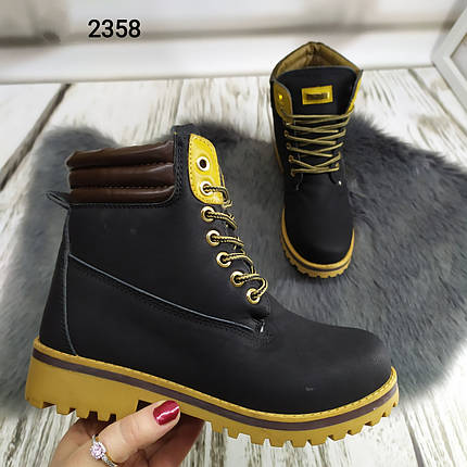 Черевики жіночі зимові чорні в стилі Timberland 2358, фото 1