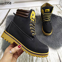 Черевики жіночі зимові чорні в стилі Timberland 2358, фото 2