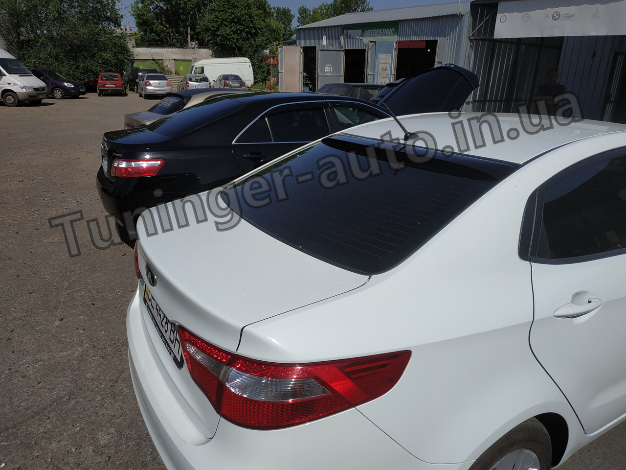 Козирок спойлер заднього скла Kia Rio 2011-2015(Anv)