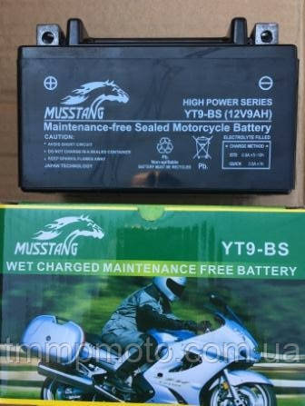АКБ YT9-BS пастовий чорний 85x95x150 MUSSTANG