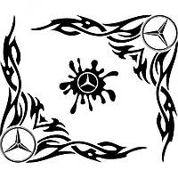 Набір наклейок на автомобіль - Куточки на бічні стекла Mercedes-Benz Tribal