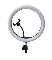 Кольцевая светодиодная LED лампа RIAS SMN-12 30см с зеркалом и держателем USB управление на проводе