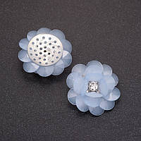 Фурнітура нашивка Квітка акрил блакитний d-30мм купити біжутерію дешево оптом в інтернеті