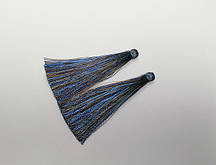 Заготівля для рукоділля Кисть "Коричнево-Синя смужка" L-7см d-7мм пара купити біжутерію дешево оптом в інтернеті
