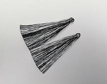 Заготівля для рукоділля Кисть "Чорно-Біла смужка" L-7см d-7мм пара купити біжутерію дешево оптом в інтернеті