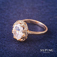 Каблучка Xuping з білим каменем Позолота 18К р-р 16 купити біжутерію оптом в інтернеті