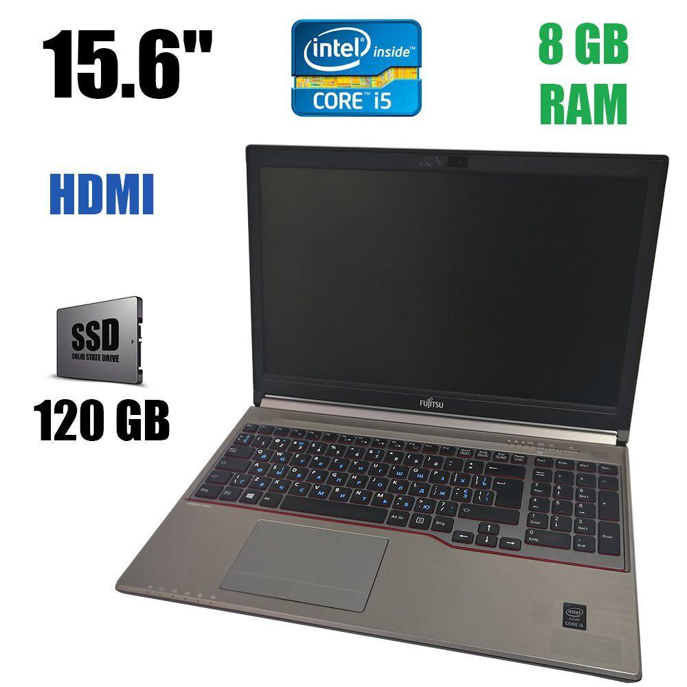 Fujitsu LifeBook E754 / 15.6" (1366x768)/ Intel Core i5-4200M (2(4) ядра по 2.5 - 3.1GHz) / 8 GB DDR3 / New 120 GB SSD / HDMI, DisplayPort, VGA,