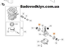 Підшипник колінвала для бензопили Oleo-Mac GSH 40 (094000006R)