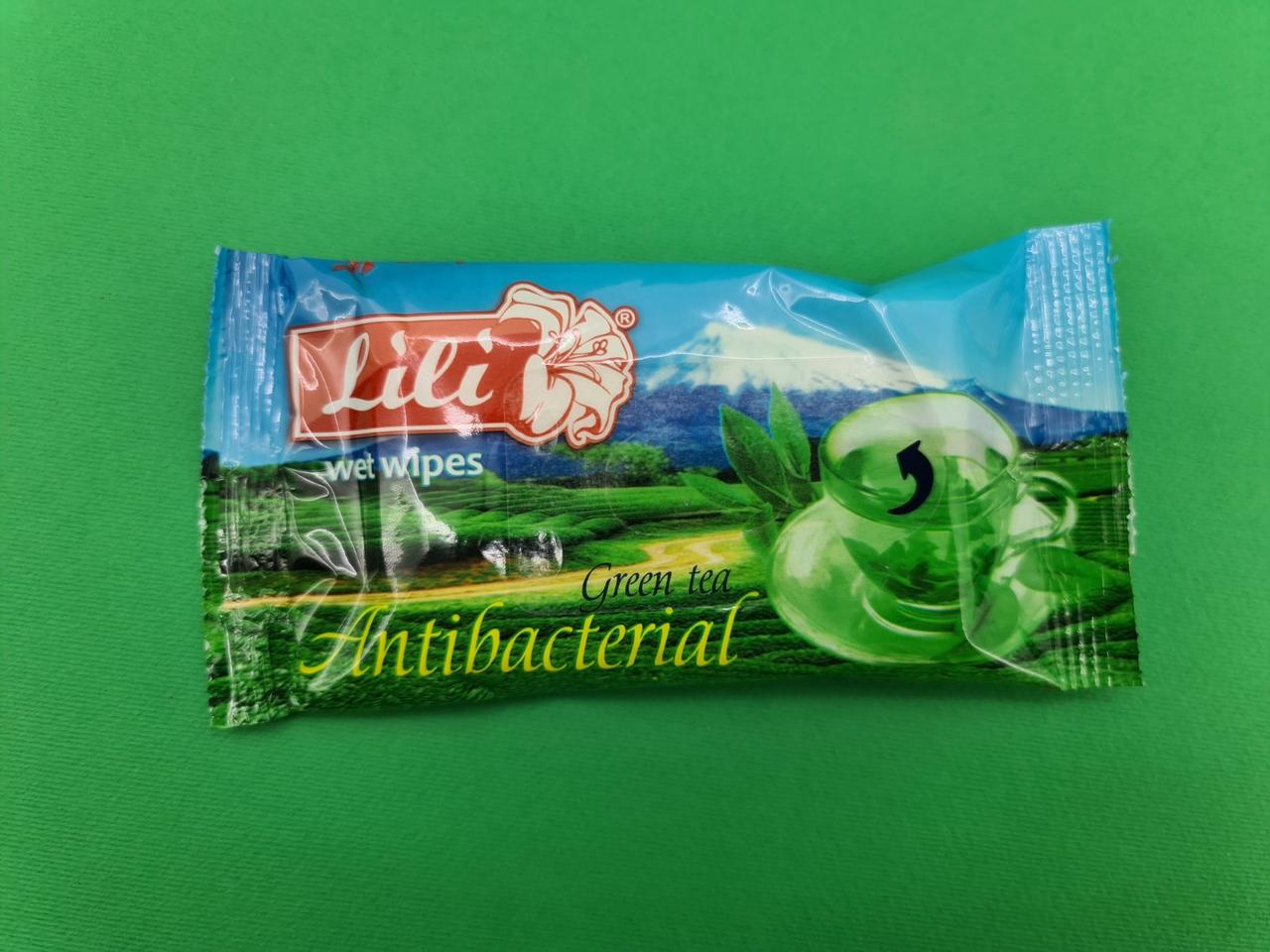 Волога серветка 15шт "Lili "Зелений чай" (1 пач.)