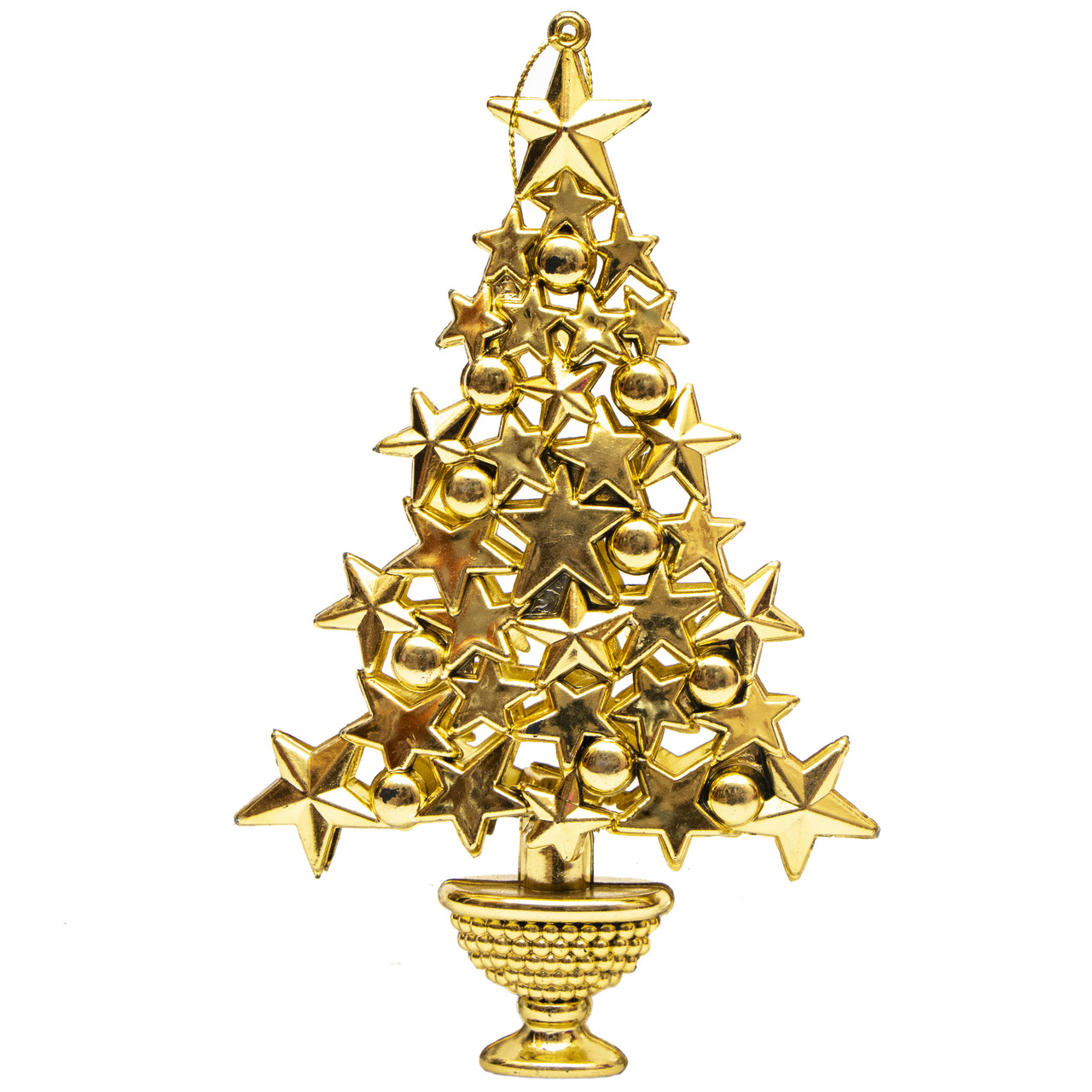 Ялинкова іграшка - Ялинка золота, 16 см, золотистий, пластик (000500), фото 1