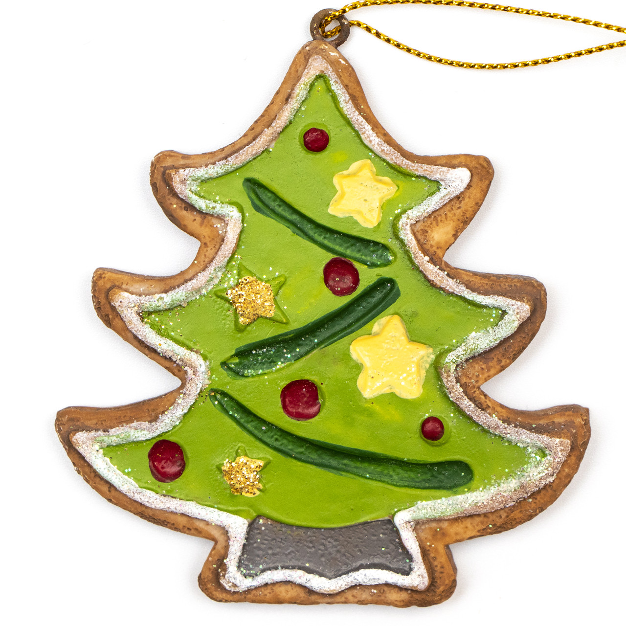 Ялинкова іграшка Ялинка, 7,6 см, зелений, полістоун, декоративна новорічна фігурка (000630-1), фото 1