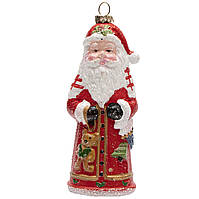 Новогодняя елочная игрушка - фигурка Дед Мороз, 12 см, красная, пластик (190132)