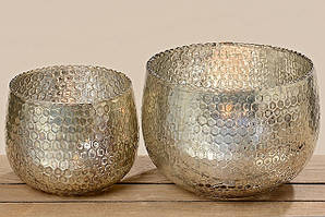 Набір 2-свічників коричневе скло h12-15 см 3506200