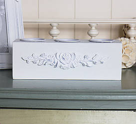 Підсвічник у стилі прованс потрійна Троянда 