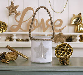 Підсвічник сірий зірка лаковане скло h10 см 1014962-1 зірка