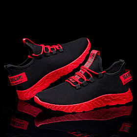 Зручні чоловічі кросівки з червоною піксельною підошвою
