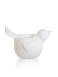 Підсвічник пташка біла кераміка 16.5*11*11 см 2402-11 білий