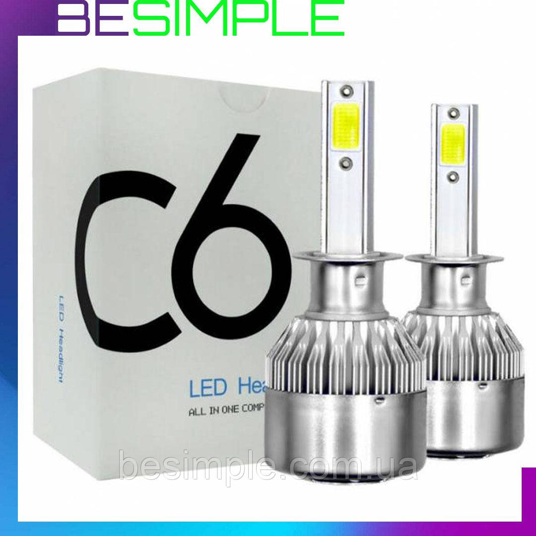 Комплект LED ламп C6 H1 / Світлодіодні лампи / Ближнє, дальнє світло