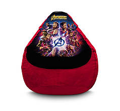Крісло мішок груша "Avengers. End Game. Burgundy" Флок