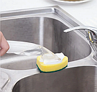 ОПТ ОПТ Губка для миття посуду з ручкою і ємність для миючого засобу, фото 3