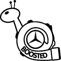 Вінілова наклейка на автомобіль - Mercedes Boosted | Турбо Равлик Мерседес