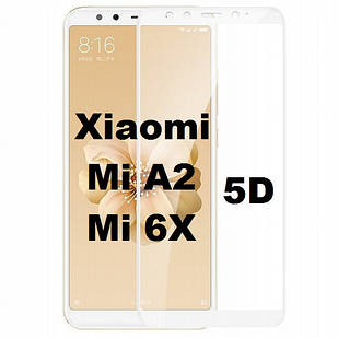 Захисне скло 5D для Xiaomi Mi A2 / Mi 6X White