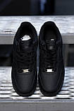 Кросівки жіночі Nike Air Force Black чорні найк аїр форс демісезонні повсякденні шкіра, фото 8