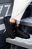 Кросівки жіночі Nike Air Force Black чорні найк аїр форс демісезонні повсякденні шкіра, фото 9