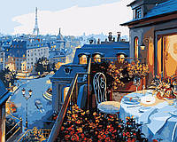 Картина раскраска по номерам на холсте - 40*50см Идейка MG1107/КН1107 Парижский балкон