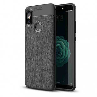Чехол Auto Focus кожа для Xiaomi Mi A2 / Mi 6X Black