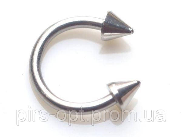 Підкова, діаметр 10 мм, для прикрашання пірсингу (конус 4 мм) із медичної сталі.