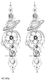 Флеш Тату. 11*6 См. Тимчасова, Перевідна, Набір, Космос, Квіти, Планети, Геометрія, Hc-197 (S), Ч/Б