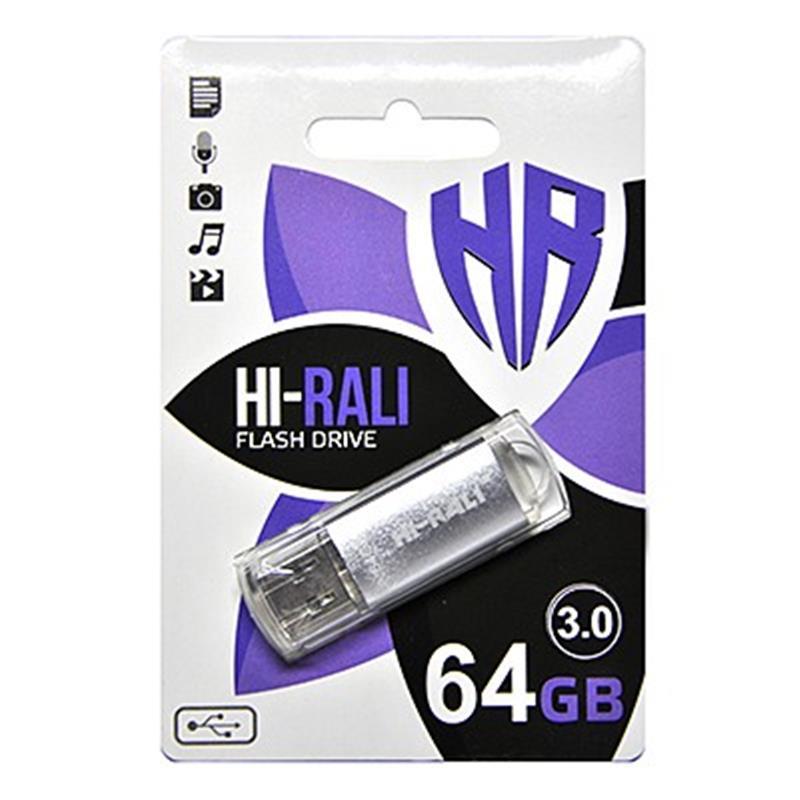 Флешка USB 3.0 64GB Hi-Rali Rocket Series Silver (HI-64GB3VCSL)