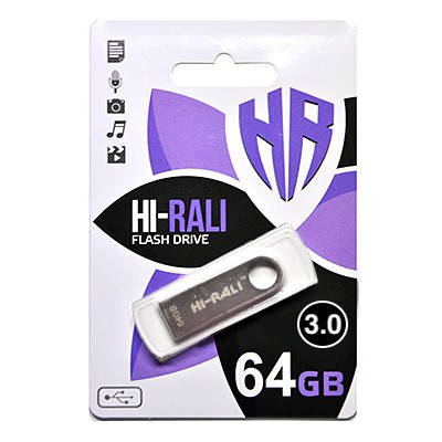Флешка USB 3.0 64GB Hi-Rali Shuttle Series Silver (HI-64GB3SHSL), фото 1