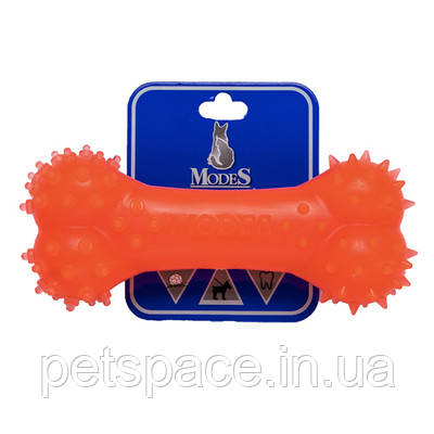 Іграшка для собак кістка ModeS Denta M (МодеС Дента, помаранчевий колір), 15см.