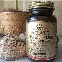Фолієва кислота Солгар Solgar Folate 1333 mcg DFE (Folic Acid 800 mcg) 250 капсул, фото 5
