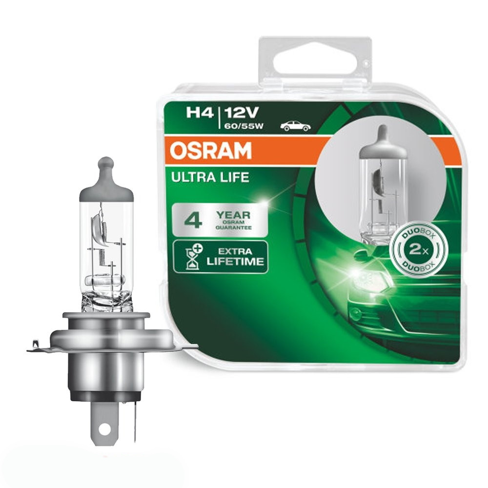 Автолампи, глологенні лампи для авто Н4 12 V 60/55 (43) OSRAM Ultra ife (2 шт.)