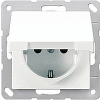 Розетка з з/к з кришкою IP44 JUNG AS520KLWW білий