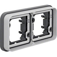 Рамка 2Х для в/у, горизонтальна, сірий, W. 1