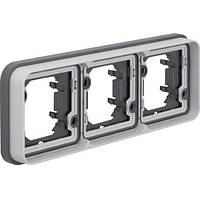 Рамка 3Х для в/у, горизонтальна, сірий, W. 1