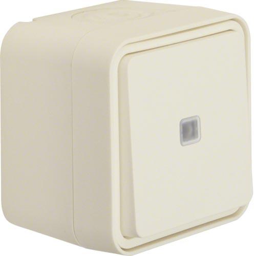 Перемикач з підсвічуванням IP55, полярно-білий, 10АХ/250В W. 1