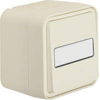 Перемикач, поле д/надпису, IP55, полярно-білий, 10АХ/250В W. 1