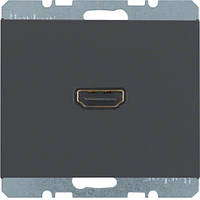 HDMI-розетка, підключення ззаду під кутом 90 град., антрацит, «К 1» 3315437006