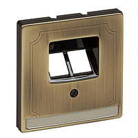 Панель телефонної/комп'ютерної розетки Merten SD MTN292643 антична латунь