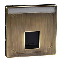 Панель телефонної/комп'ютерної розетки на 1 вихід Merten SD MTN466443 Антична латунь