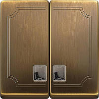 Клавіша 2-я з підсвічуванням Merten SD MTN413543 антична латунь