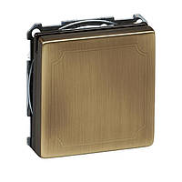 Розетка з заземленням з кришкою Антична латунь Merten SD MTN2310-4143