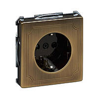 Розетка з з/к і з захисними шторками Merten SD MTN2300-4143 антична латунь