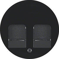 Накладка для супортів під два модуля RJ12/RJ45, чорний (матовий), R. 1, R. 3, 11812045